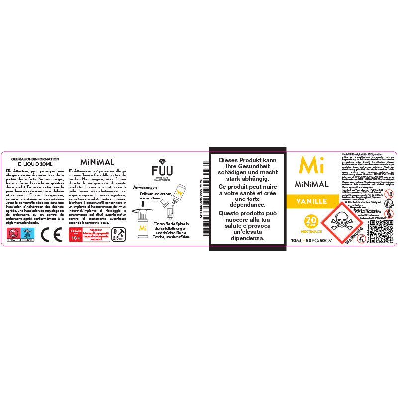 Vanille - Sels de nicotine - Minimal By The FUU| 10ml