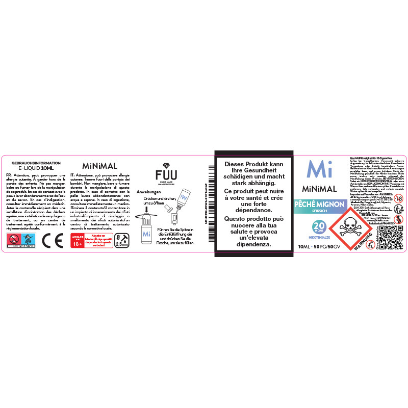 Pêché Mignon (Pfirsich & Aprikose) - Nikotinsalze - Minimal by The Fuu | 10ml