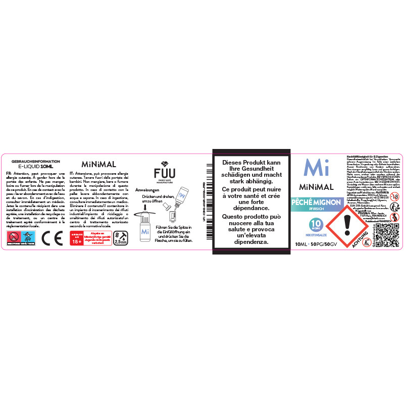 Pêché Mignon - Sels de nicotine - Minimal by The Fuu | 10ml