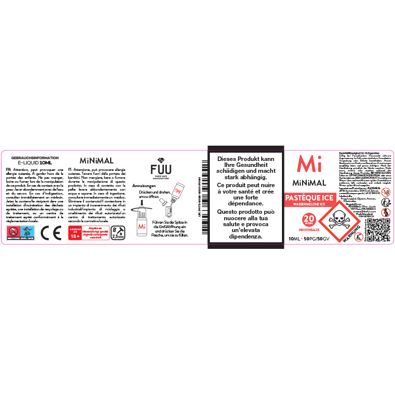 Pastèque Ice - Sels de Nicotine - Minimal By The FUU | 10ml