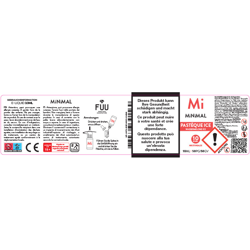 Wassermelone Ice - Nikotinsalze - Minimal By The FUU | 10ml