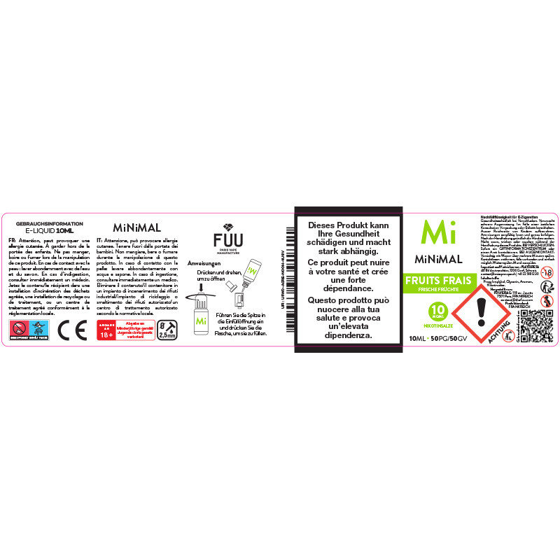 Fruits Frais - Sels de nicotine - Minimal by The Fuu | 10ml