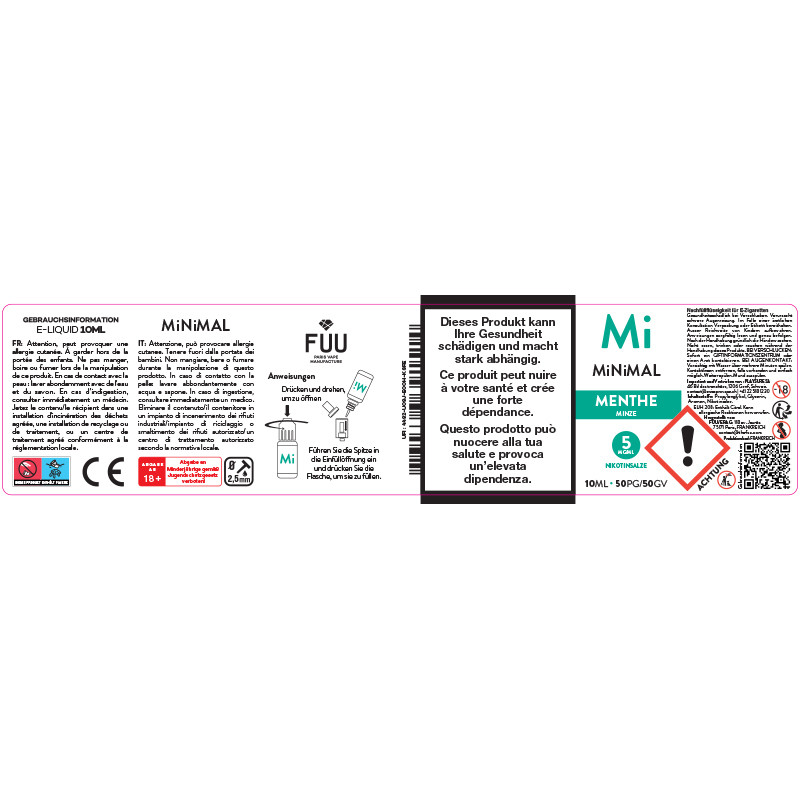 Mint - Nicotine Salts - Minimal By The FUU| 10ml