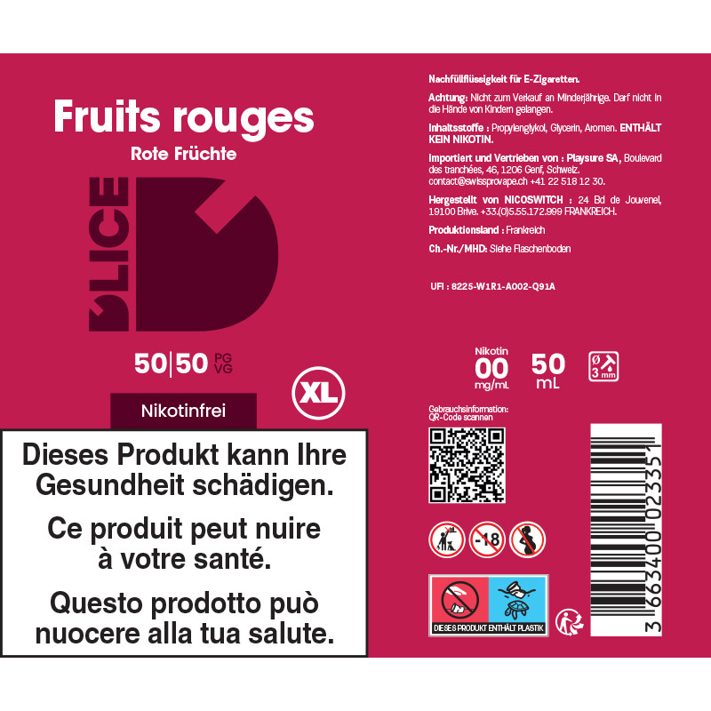 Red Fruits - D'lice XL | 50ml in 75ml