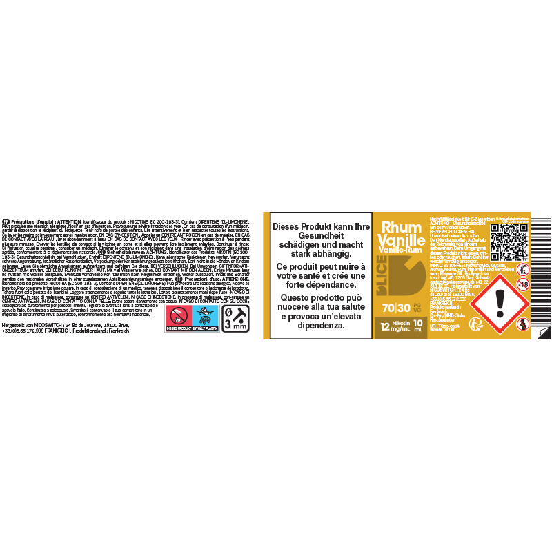Rhum Vanille - D'lice | 10ml