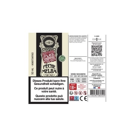 Pêche Melba - Édition Dessert by Curieux | 50ml "Shortfill 70ml"
