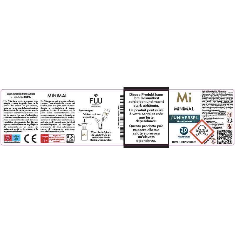 L'universel - Nicotine Salts - Minimal by The Fuu | 10ml