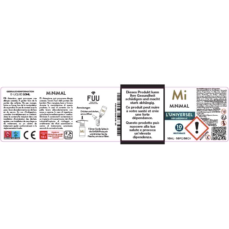 L'universel - Nicotine Salts - Minimal by The Fuu | 10ml