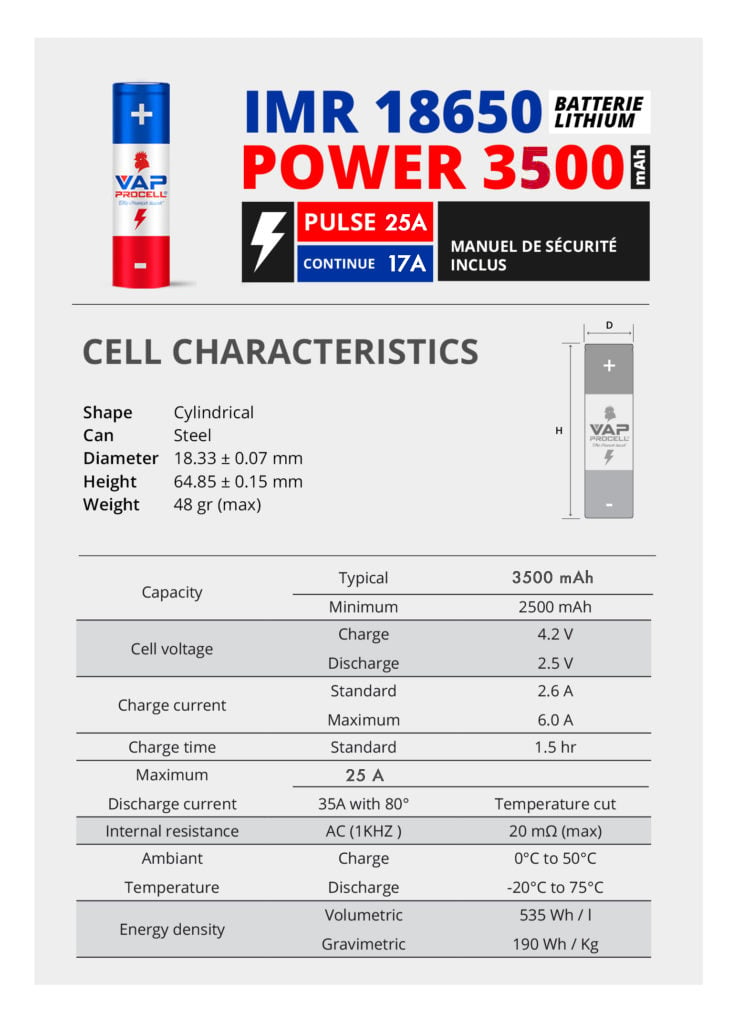 Accu 18650 2500 mAh Vape Power, accu 18650 autonome et performant | Le  Petit Vapoteur