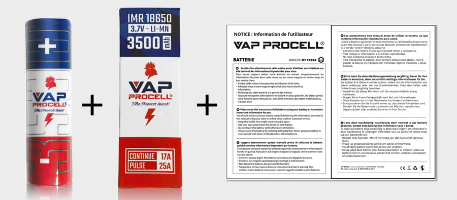 Accu 18650 3500 mAh Vap Procell  Achat en ligne à prix bas en Suisse