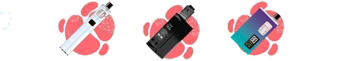 E-cigs in tube, box and AIO formats