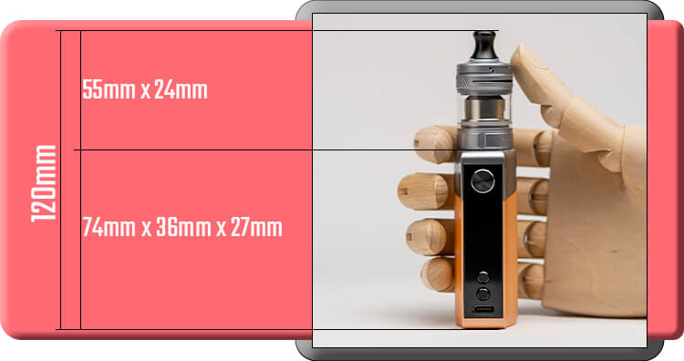 Dimensions of the electronic cigarette Coolfire Z60