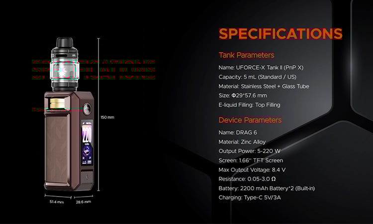 Kit Drag 6 Specs