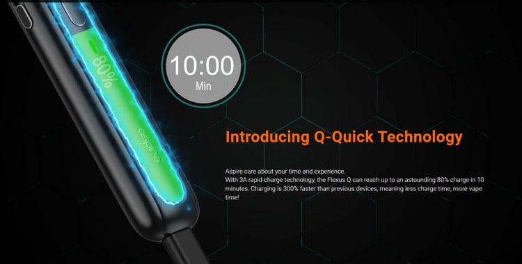 10 minute fast charge for Flexus Q vape