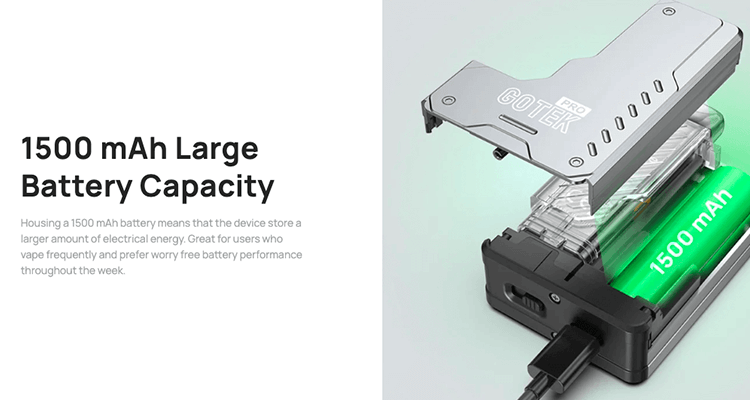 Batterie 1500 mAh du pod Gotek Pro