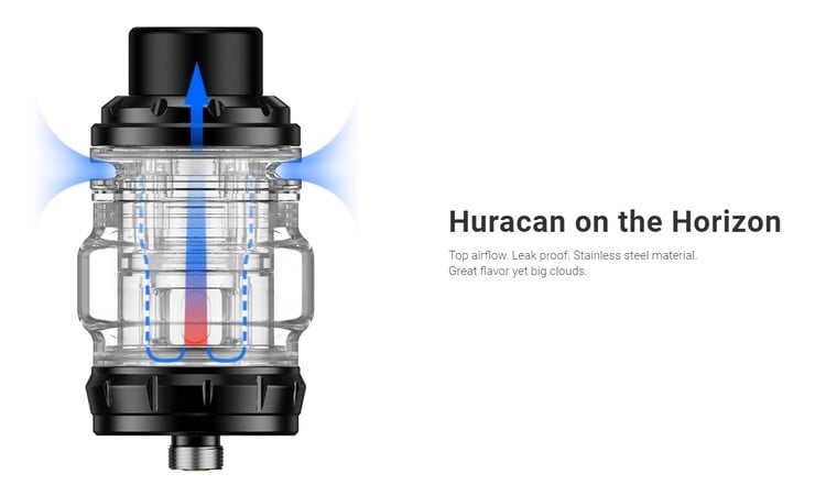 Airflow du clearomiseur Huracan d'Aspire