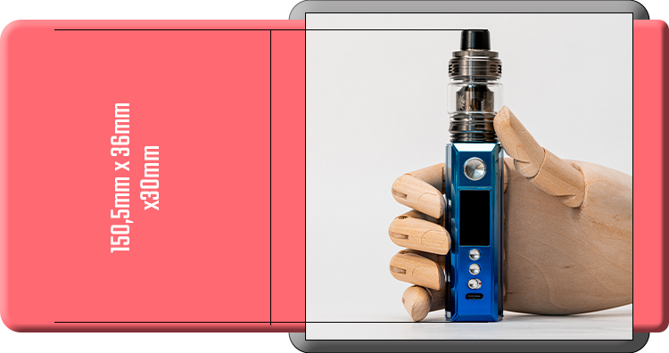 Dimensions du kit Drag M100S par Voopoo