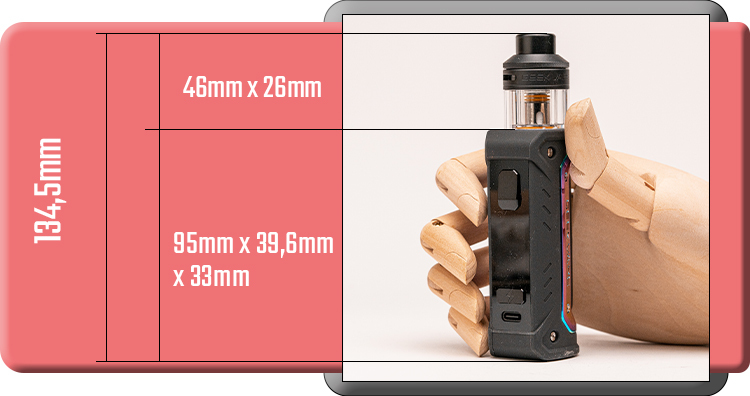 Dimensions du kit pod Aegis Eteno (E100) de Geekvape