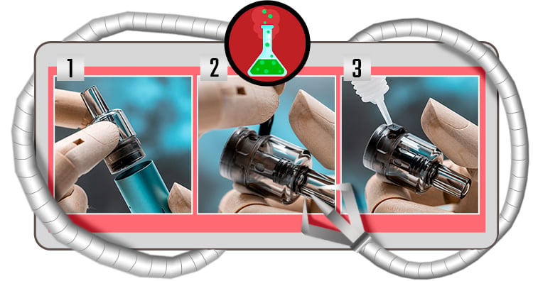 Remplissage de la cartouche ITO Voopoo