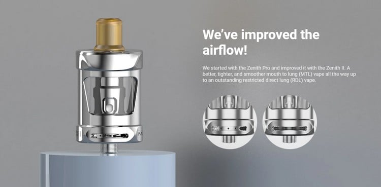 Verbesserte Airflow für den Clearomizer Zenith 2