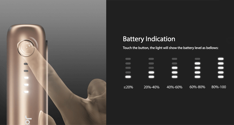 eRoll Slim PCC battery indicator